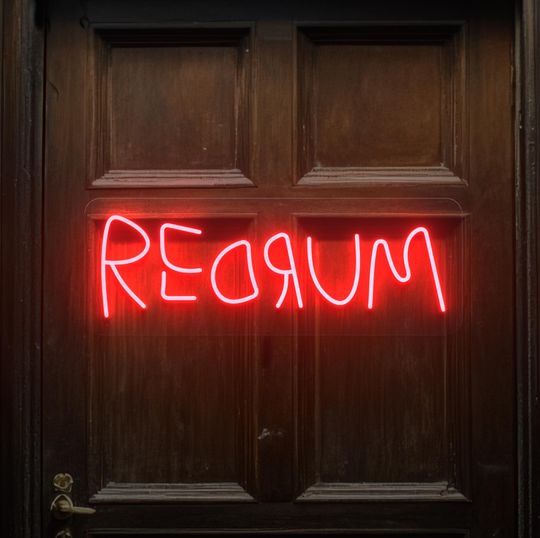 Redrum Neon Sign, Horror LED Wall Light, Creepy Room Decor, Halloween Neon Sign, Man Cave Decor, Spooky Bar Sign, Chilling Room Sign, Murder