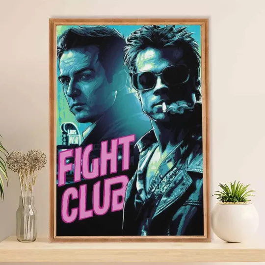 Discover Fight Club Movie Poster Brad Pitt Wall Art Print - Home Decor Bedroom Decor Poster