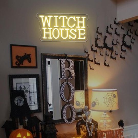 Discover Witch House Neon Sign,Witch Decor Sign,Halloween Neon Sign,Halloween Decor Wall,Witchy Magical Decor,Witch Wall Sign,Gothic Dark Decor