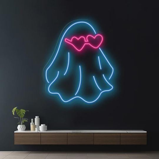 Discover Ghost Halloween Neon Sign | Acrylic Sign | Halloween Sign | Halloween Decor | Light Up Sign | Led Neon Sign  | Neon Light | Led Signs