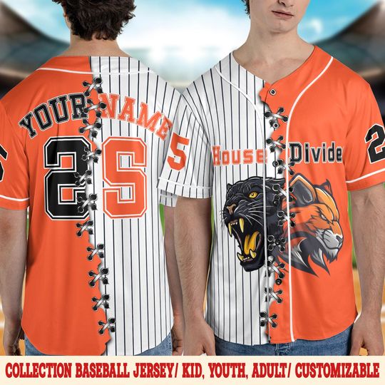 Discover Custom House Divided Baseball Jersey/Custom Any Sport Team College Baseball Jersey/Custom House Divided Football/Split Heart Team
