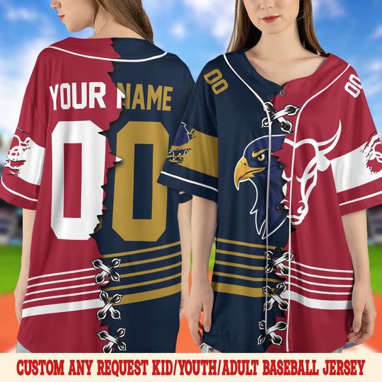 Discover Custom House Divided Baseball Jersey/Custom Any Sport Team College Baseball Jersey/Custom House Divided Football/Split Heart Team