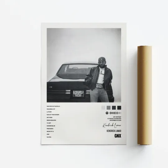 Kendrick Lamar GNX Album Art Poster Vertical Print Music Tracklist