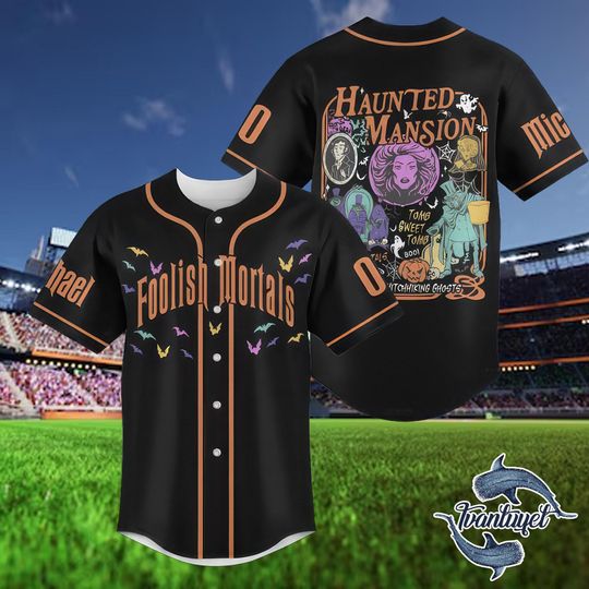 Halloween Baseball Jersey  Custom Scary Face Shirt, Spooky Party Outfit with Name. Horror Movie Shirt