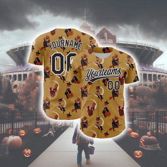 Discover Personalized Halloween Horror Baseball Jersey Unisex Casual Top