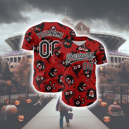 Discover Halloween Horror Baseball Jersey Custom Cosplay Style Tee