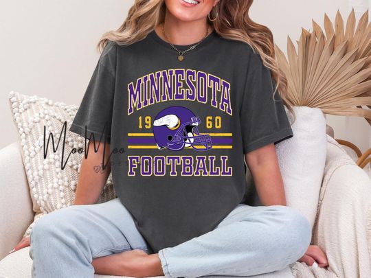 Discover Vintage Minnesota Football T-Shirt, Viking Fan Gear, Minnesota Gameday Fan Gear, Vintage Viking Tops Gift