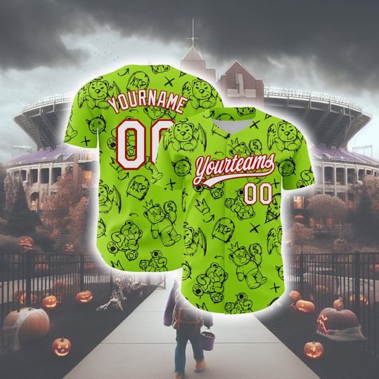 Discover Custom Halloween Horror Baseball Jersey 3D Casual Outfit
