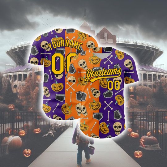 Discover Personalized Halloween Horror Baseball Jersey Unisex Streetwear Shirt