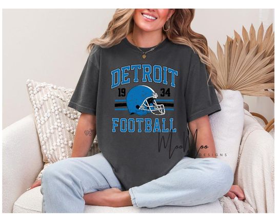 Discover Vintage Detroit Football T-Shirt, Lion Fan Gear, Detroit Gameday Fan Gear, Lion Fan Tee