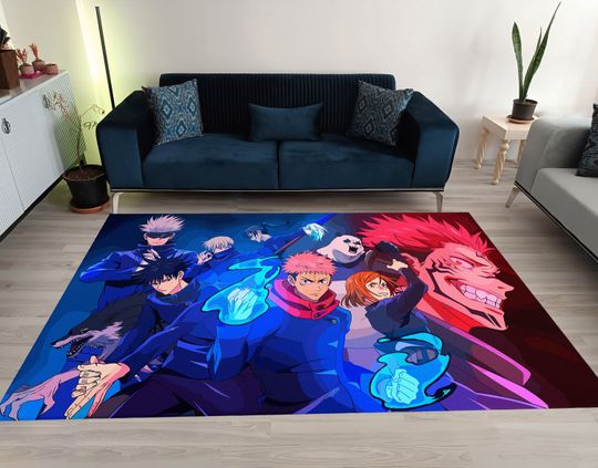 Discover Jujutsu Satoru Rug, Japan Art Rug, Manga Art Rug, Cartoon Rug, Kids Rug, Panda Rug, Japanese Decor, Anime Carpet, Anime Area Rug