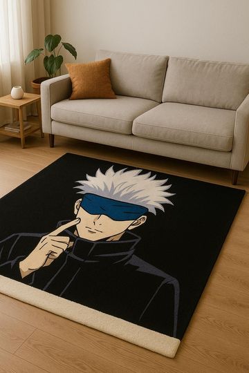 Discover Satoru Gojo Anime Rug - Jujutsu Satoru Inspired Modern Bedroom & Living Room Decor