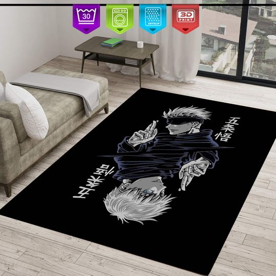 Discover Gojo Satoru Pattern Rug, Art Rug for Living Room and Bedroom