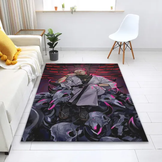 Discover Anime Rug, Jujutsu Satoru, Game Room Decor, Popular Anime Rug