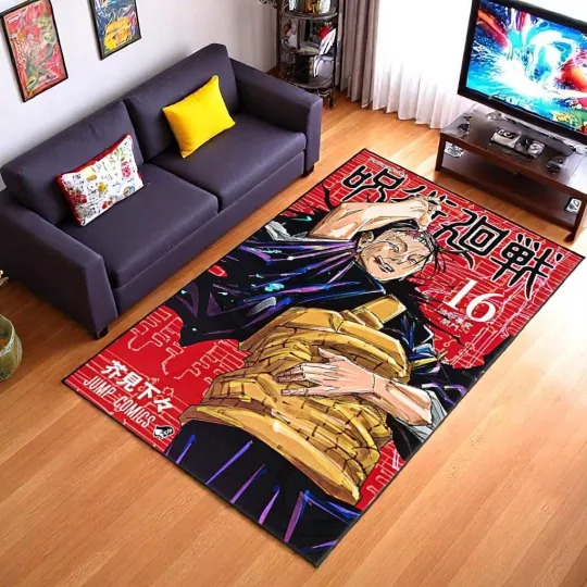 Discover Jujutsu Satoru Rug, Otaku Den Essential
