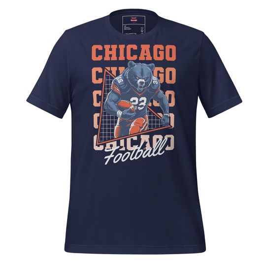 Discover Chicago Football T-Shirt Vintage Retro Football Fan Gift Chicago Sports Apparel