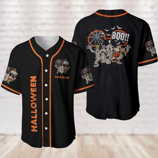 Discover Halloween Mickey And Friends Baseball Jersey, Disney Mouse Jersey Shirt, Mickey Not So Scary Baseball Jersey, Halloween Gift