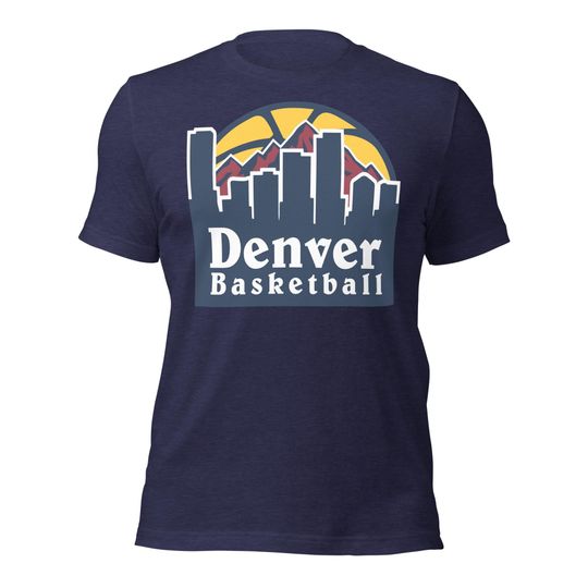 Denver Basketball T-Shirt Crew Neck Vintage Denver Sports Fan Gift Sports Apparel