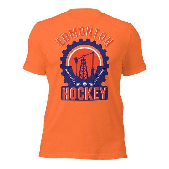 Discover Edmonton Hockey Crew Neck Vintage T-Shirt Edmonton Gift Sports Apparel Unisex