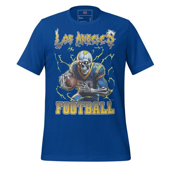 Discover Los Angeles Football Fan Gift T-Shirt Skeleton Player San Diego Sports Apparel