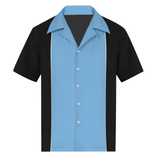 Discover Men's Short Sleeve Hawaiian Vintage Bowling Shirt for Summer Beach casual tops