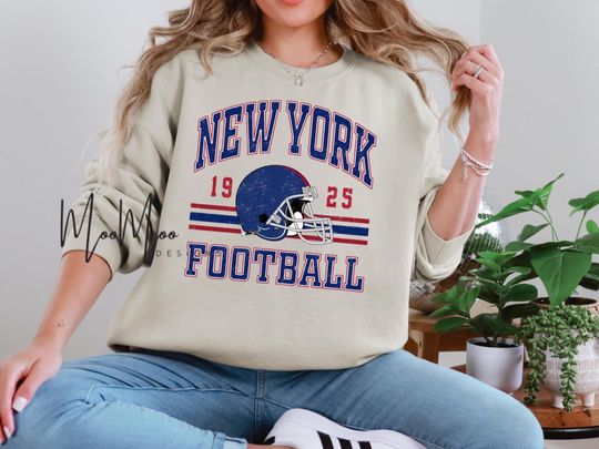 Discover Vintage New York Football Sweatshirt, New York Gameday Fan Gear Sweatshirt