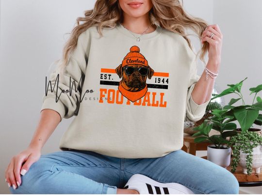 Discover Cleveland Football Mascot Sweatshirt, Gameday Fan Gear, Browns Animal Mascot, Cleveland Fan Gear Gifts