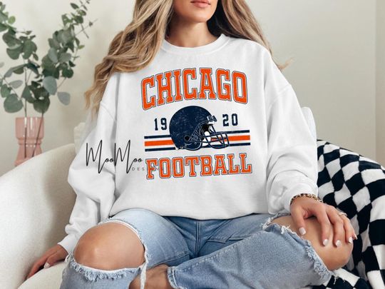 Discover Vintage Chicago Football Sweatshirt, Gameday Fan Gear Sweatshirt