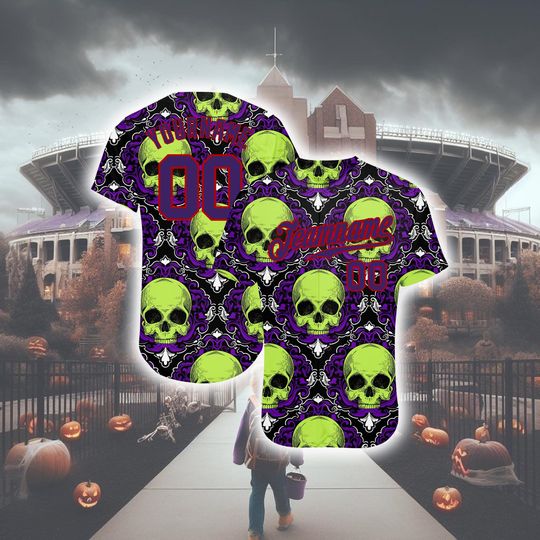 Discover Custom Halloween Horror Baseball Jersey 3D Casual Outfit