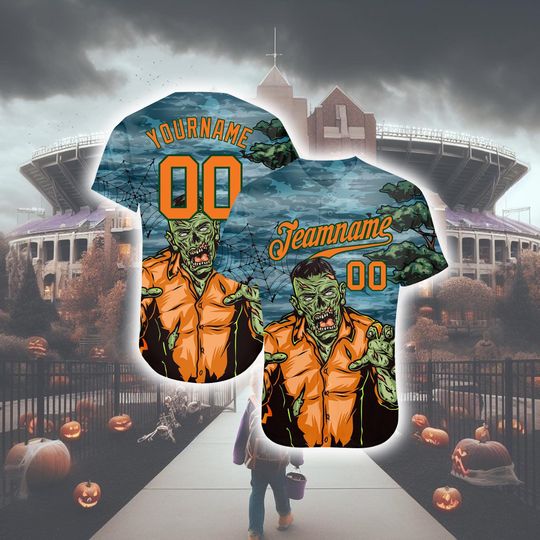 Discover Personalized Halloween Horror Baseball Jersey Unisex Party Outfit