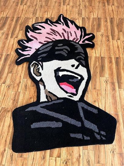 Anime Shaped Wool Rug for Kids' Room, Game Room, Living Room, Bedroom, Indoor Rug, Gift for Kids