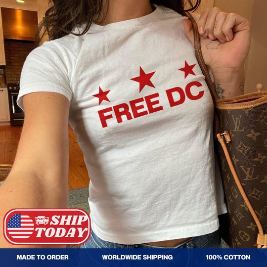 Discover Free DC Baby Tee, Y2K Protest Graphic Tee, Retro Cropped Top, Vintage Political Shirt