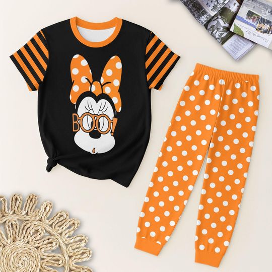 Discover Cute Boo Halloween Pajamas Set, MK Mouse Shirt, WDW Halloween Outfit, Pumpkin Season Shirt, Magic Kingdom Outfit