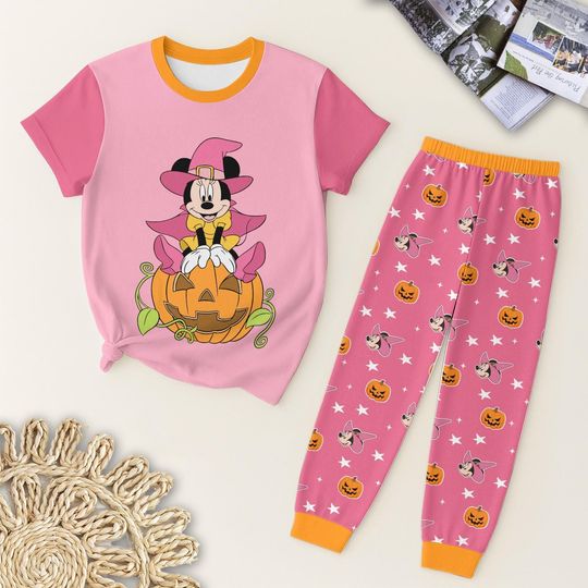 Witch Mouse Halloween Pajamas Set, Cute Cartoon  Shirt, WDW Family Matching, Halloween Costume, Pjs For Kid Adult