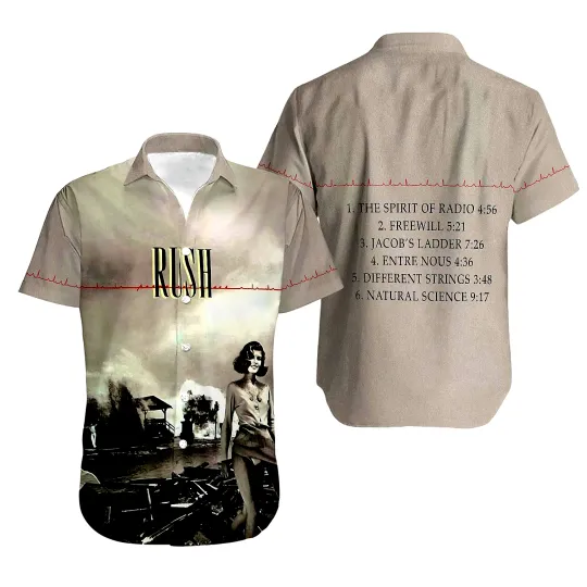 Discover Rush Rock Band Permanent Waves Hawaiian Shirt