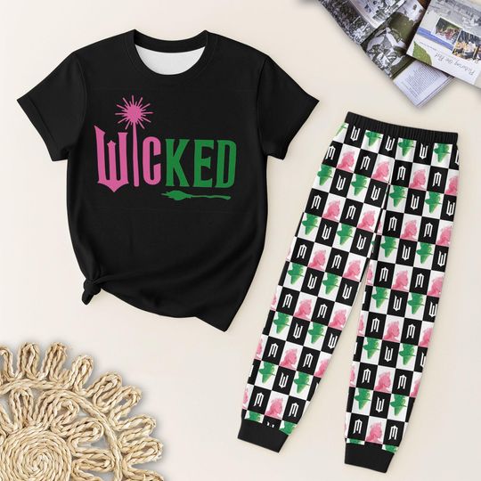 Discover Wick Muscial Movie T-Shirt and Pants, Halloween Pajamas Set, Witchy Broadway Shirt, Holiday Sleepwear, Halloween Gift for Her