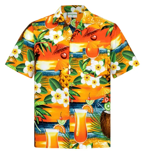 Discover Men's Hawaii Shirt ,Short Sleeve Summer Beach Hawaiian Shirt