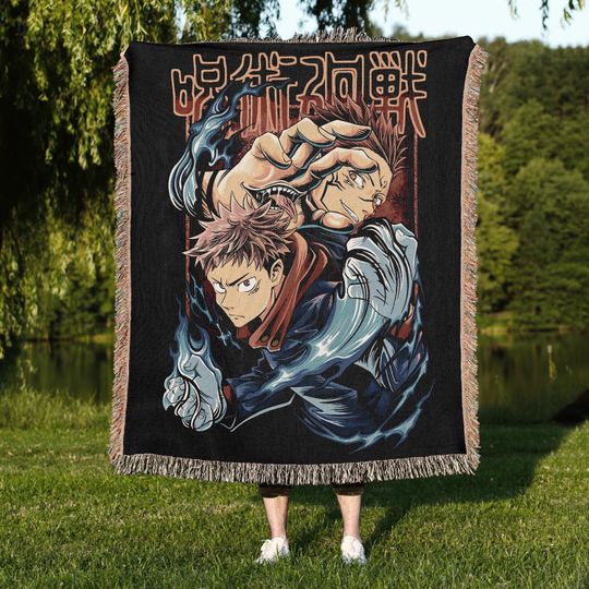 Discover Jujutsu Satoru Woven Blanket, Manga Tapestry Woven , Suitable As Snuggle Blanket Or Woven Wall Hanging, Anime Gift, Gift For Anime Fan
