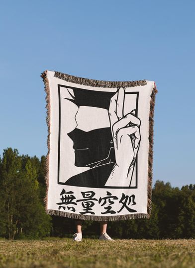 Jujutsu Satoru Woven Blanket, JJK Gojo Gift, Satoru Blanket, Christmas Gift