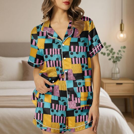 Discover Halloween Sally Costume Pajamas, Nightmare Before Christmas Silk Pajamas, Jack Skellington Women Pajamas, Disneyland Gift