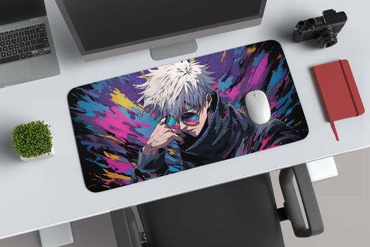 Gojo Satoru Jujutsu Satoru Desk Mat, XXL Extended Anime Gaming Desk Pad