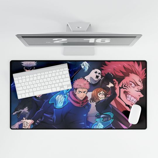 Jujutsu Satoru Desk Mat, Anime Office Mouse Pad, Gojo Satoru Desk Accessory, Yuji Itadori Manga Style Mouse Pad