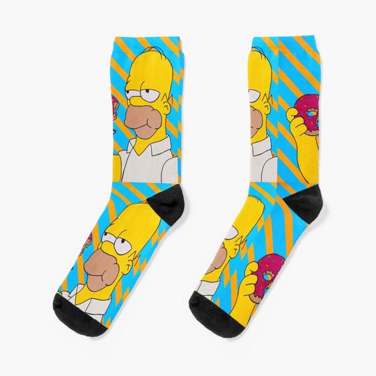 Discover Donut Homer Socks, Simpson Funny, Gift for Fan