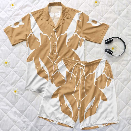 Cubone Hawaiian Shirt, Skull Summer Short Set, Bone Style Summer Outfit