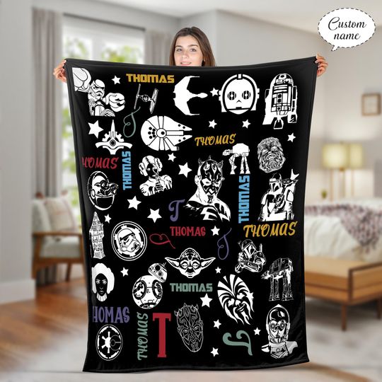 Discover Personalized Star Wars Fleece Blanket, Galaxy Gift