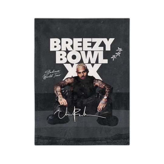 Breezy Bowl Throw Blanket, Gift for Chris Brown Fans, Cozy Home Decor, Velveteen Microfiber Blanket, CB Concert Merch Souvenir, Gift for Her