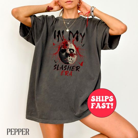 Comfort Colors In My Slasher Era Shirt, Vintage Halloween Shirt, Tis' the Season, Retro Halloween Aesthetic, Women's Halloween Shirt