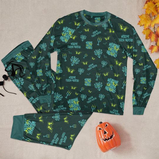 Vintage The Haunted Mansion Pajamas Set, Welcome Foolish Mortals Pajamas, Spooky Sleepwear, Disney Halloween Family Pajamas Set