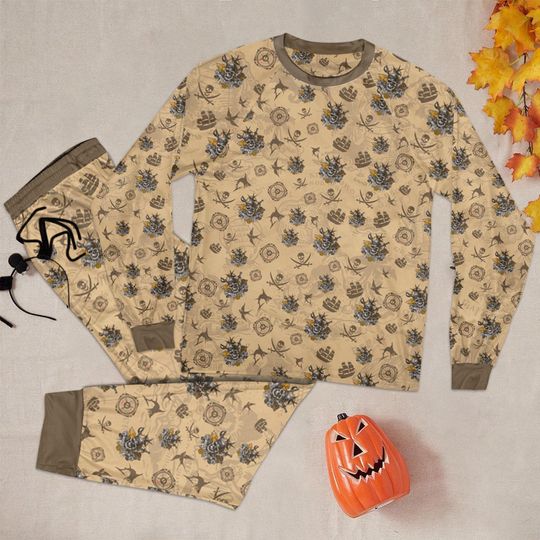 Vintage Pirates Of The Caribbean Pajamas Set, Jack Sparrow Jolly Roger Dead Men Tell No Tales Pajamas, Pirates Pajamas For Kid Adult