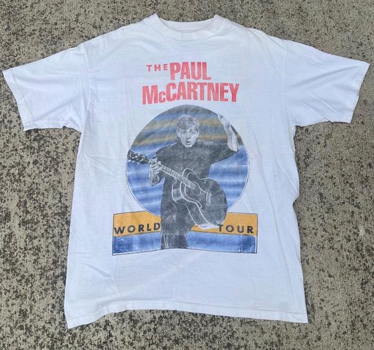 Vintage '89/'90 P mccartney World Tour Tee, Gift for Fan